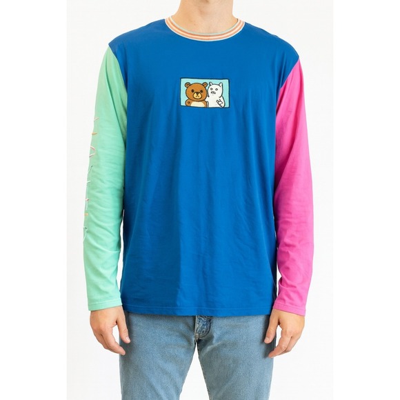Ripndip Other - Ripndip Teddy Fresh Long Sleeve Color Block T-Shirt‎ Graphic Tee Size M